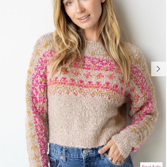 NATURAL LIFE Sweaters - Natural Life Tan Fairisle Pullover Sweater 🆕